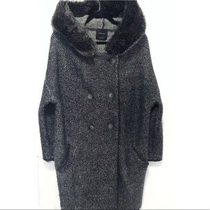 Hooded double breasted sweater - cardigan